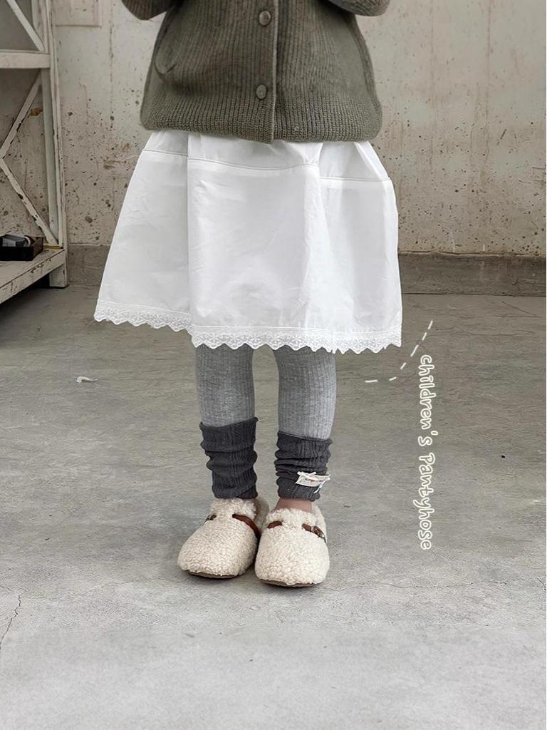 2025 Korean Style Knitted Scrunch Leggings & Tights Combo - Nine-Point Girls' Cotton Leg Warmers