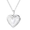 Engravable Heart Pattern Stainless Steel Pendant Necklace - DIY Photo Locket for Couples