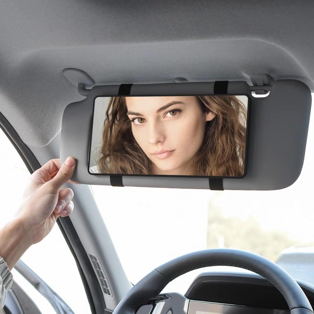 

HD Makeup Mirror Portable Cosmetic Mirror New Sun Visor Plate Car Interior Accessories чорний