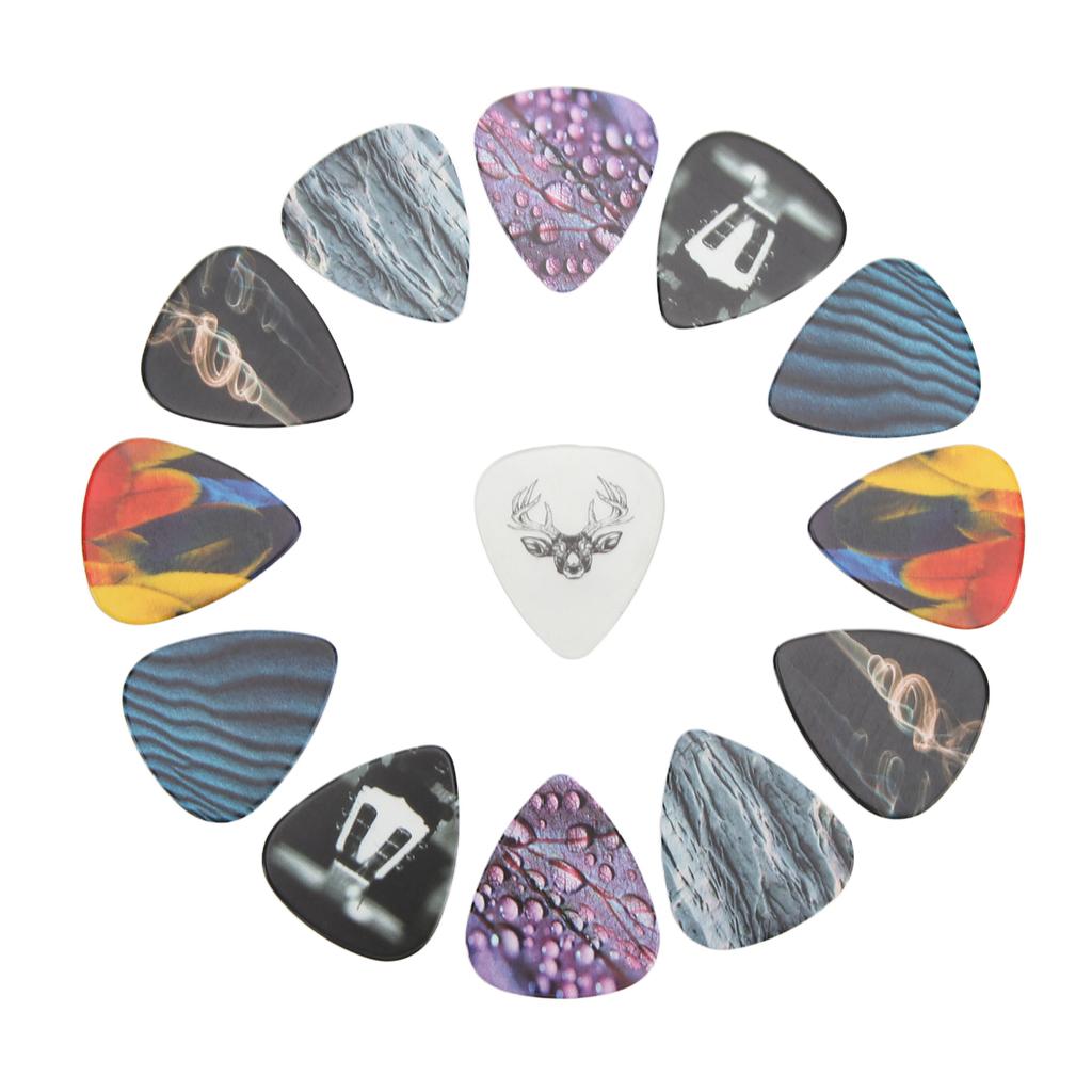 13 Pcs Guitar Picks Medium Celluloid Guitar Plectrums with Box Instrument AccessoriesTexture