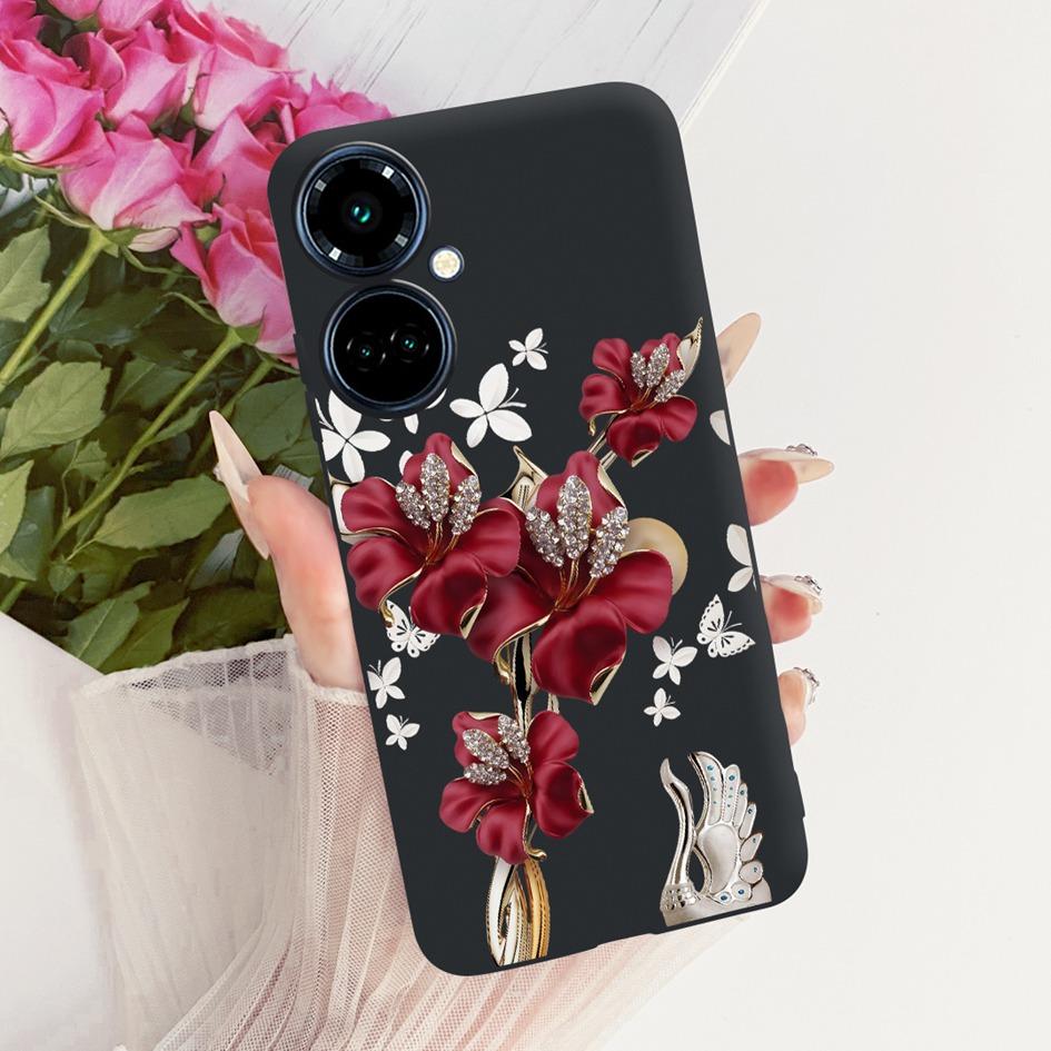 For Tecno Camon 19 Pro CI8 Case Camon19 Pro 5G CI7n Cover Pretty Butterfly Soft Silicone Black Cover For Tecno Camon 19 Neo Etui