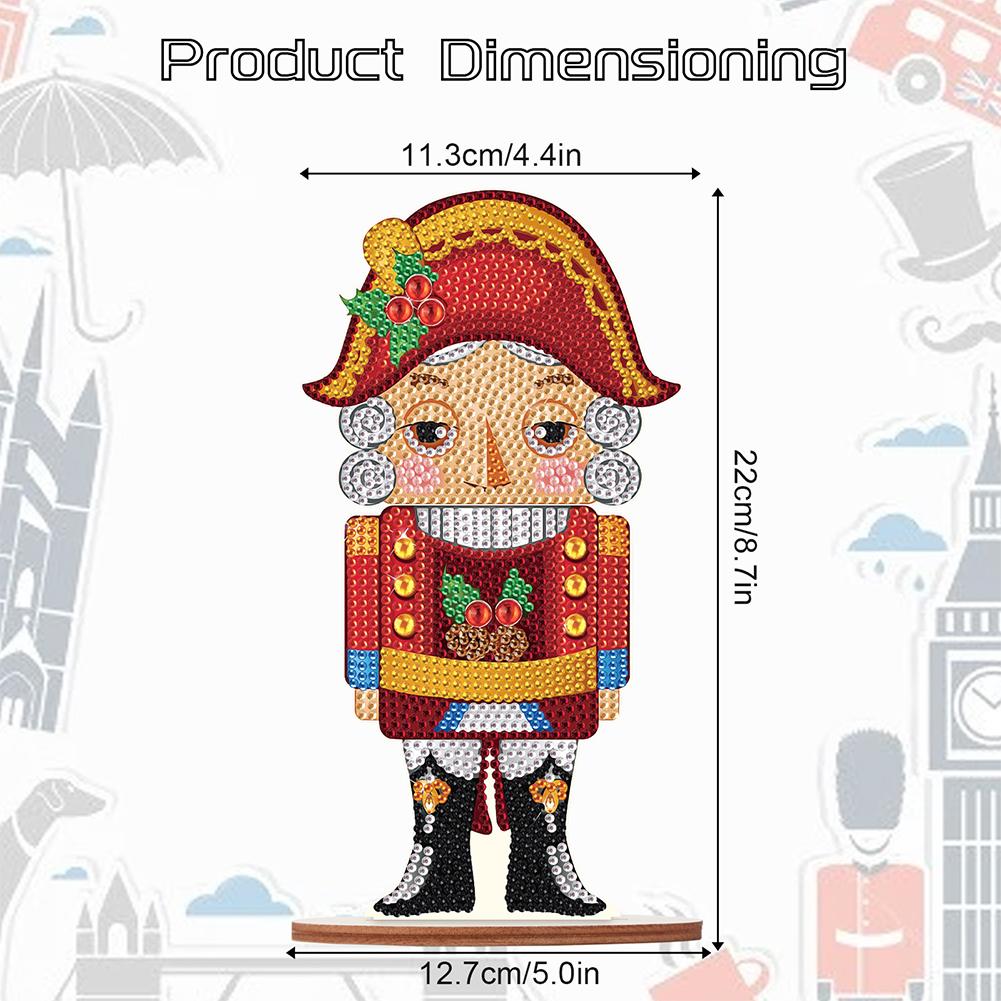 Diamond Painting Christmas Ornament Wooden Desktop Nutcracker Table Top Diamond Painting Decor for Home Office Desktop Decor