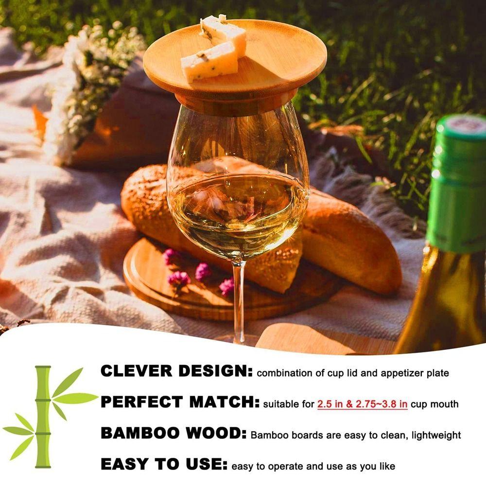 Wooden Wine Coaster Safety Dessert Wooden Tray Charcuterie Board Wooden Red Wine Lid Bar Supplies