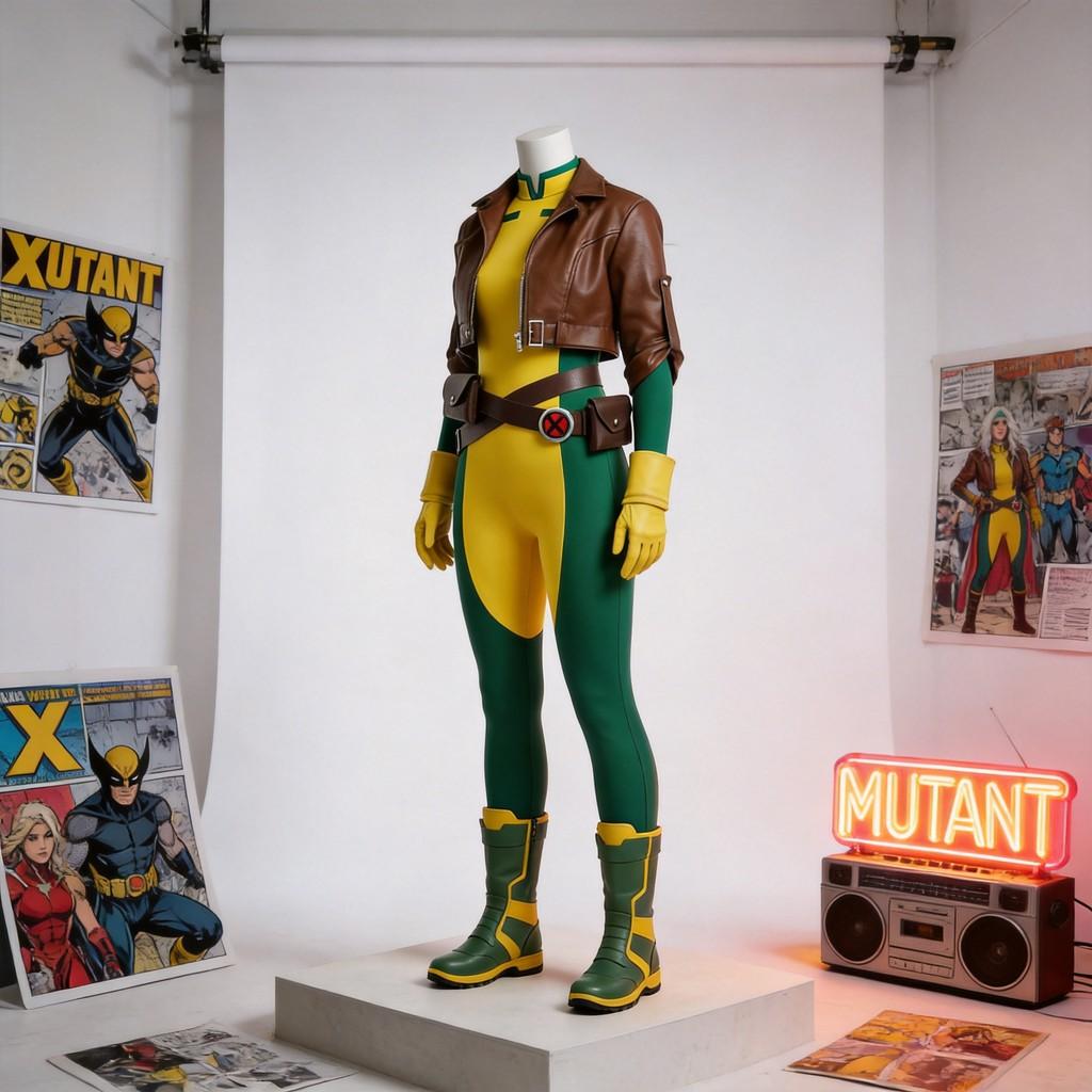X Men Rogue Cosplay Costume Polyester Street Style For Anime And Gaming Events