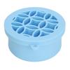2 in 1 Makeup Brush Cleaning Mat with Brush Drying Rack Folding Space Saving Cosmetic Brush Cleaner Bowl Blue