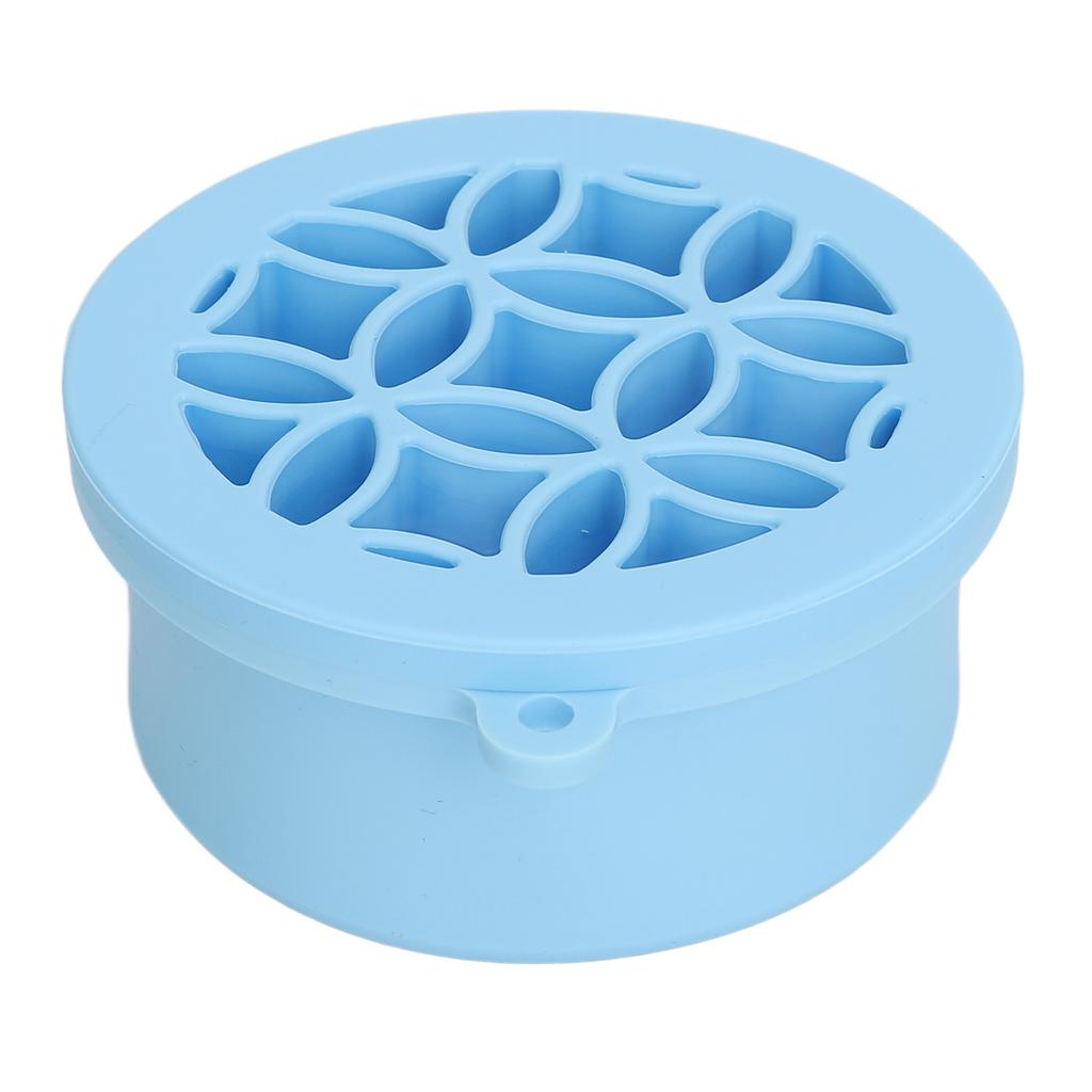 2 in 1 Makeup Brush Cleaning Mat with Brush Drying Rack Folding Space Saving Cosmetic Brush Cleaner Bowl Blue