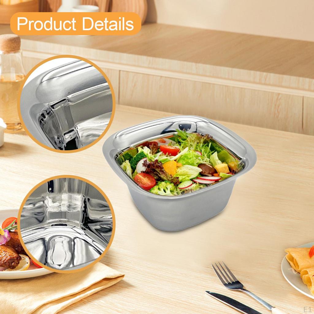 Stainless Bowl Snack Prep Container Reusable Appetizer Serving Tray Salad Seasoning Dish