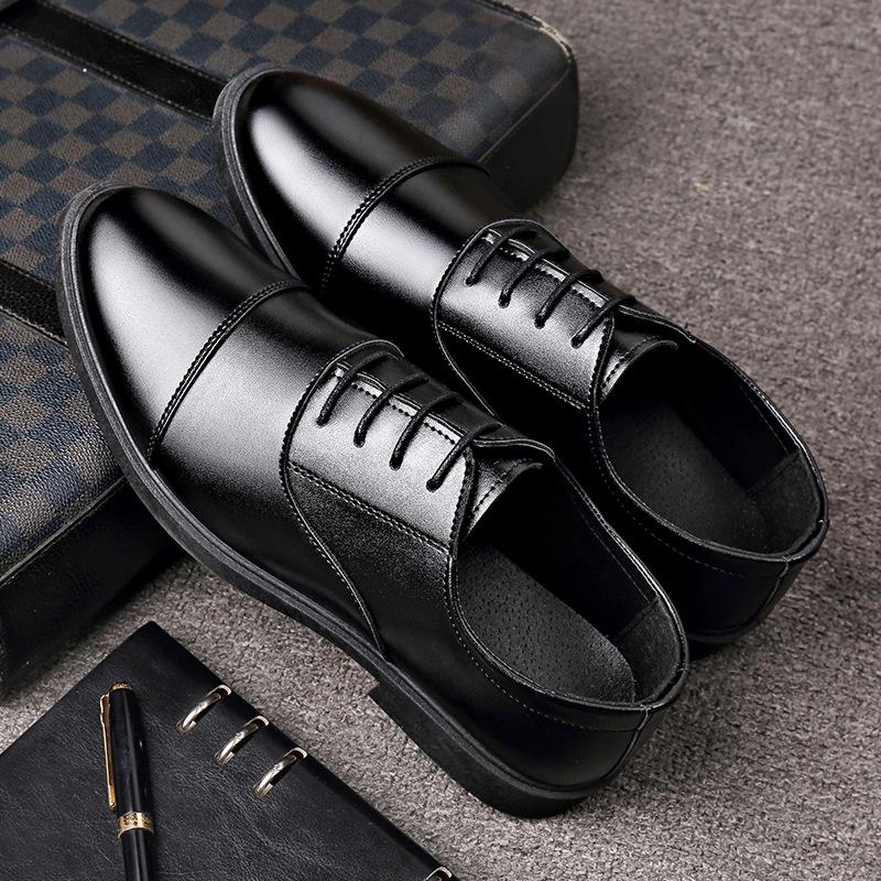 2025 New Lace-up Spring and Autumn Men's Leather Shoes Soft Leather Business Casual Three Joint Single Shoes Casual Leather Shoes Men