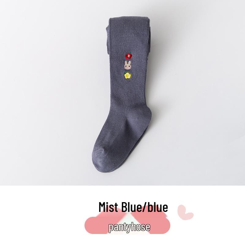 

Korean Cartoon Animal Embroidery Cotton Girls Elastic Footed Tights for Toddlers & Kids 6-8 years синий
