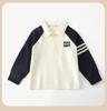 2026 Back to School Boys' Long Sleeve Polo Shirt - Children's Lapel Patchwork Top for Spring