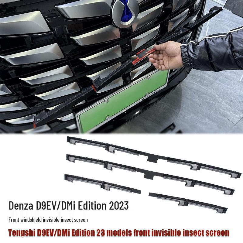 Front Windshield Insect Screen for 2023 Denza D9 EV/DMi, Decorative ABS with Bright Finish