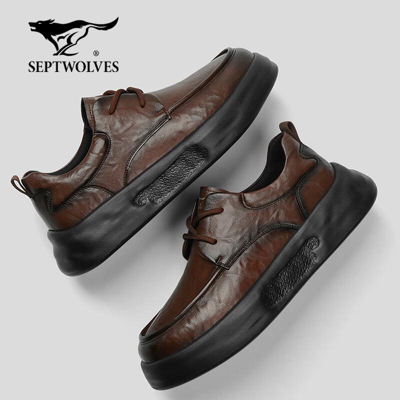 Septwolves Men s Lightweight Business Casual Leather Shoes 38