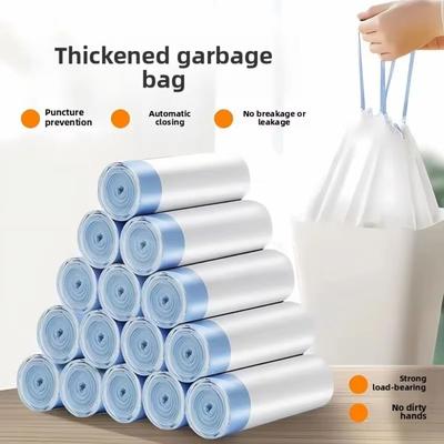 2 Roll Portable Drawstring Trash Bags 45x50cm Large Garbage Bag Durable Plastic Bag  Household Use