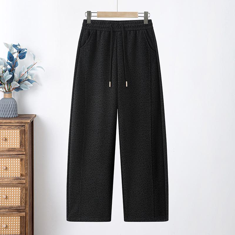 

2026 Spring Women s Fashion: Young & Middle-Aged Versatile Straight Leg Pants 5XL (recommended 145-155 jin) чорний