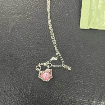 

Women Necklace Rhinestone Heart Pendant Hollow Chain Adjustable Neck Decoration Jewelry Birthday Gift Party Prom Clavical Necklace One Size