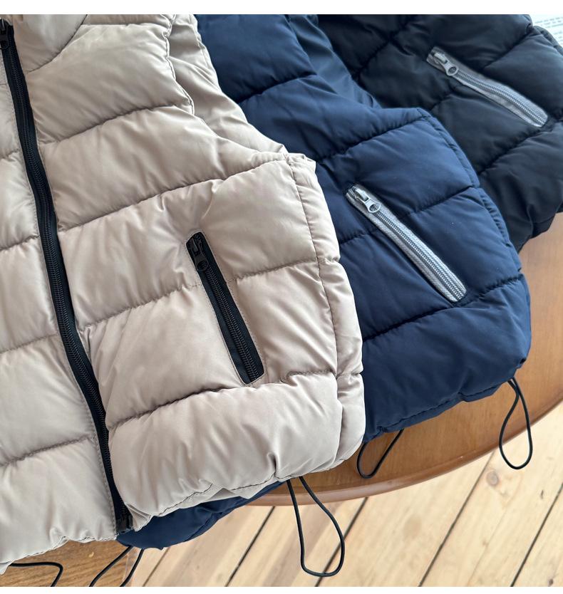 Dziecięca jednolita kamizelka puchowa ze stójką - Ciepła modna odzież wierzchnia dla chłopców i dziewcząt