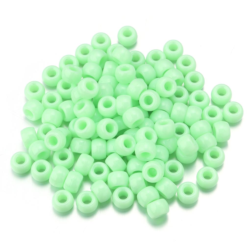 200pcs/lot 9mm Mix Color Acrylic Beads 4mm Big Hole Round Loose Beads For Jewelry Making DIY Necklace Bracelet Craft Accessories