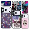 Capa Case for iPhone 17 Air 16 Pro Max 15 Plus 11 13 Mini 14 12 Back Phone Cover Stripe Skull
