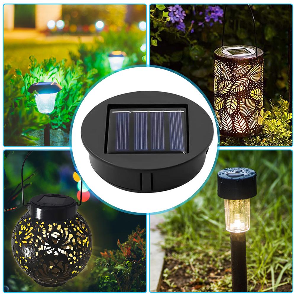 4pcs Solar Panel Lantern 1.2 V 600 MAh Solar Lights Replacement Top LED Solar Panel Lantern Lid Lights for Outdoor Pathway Yard
