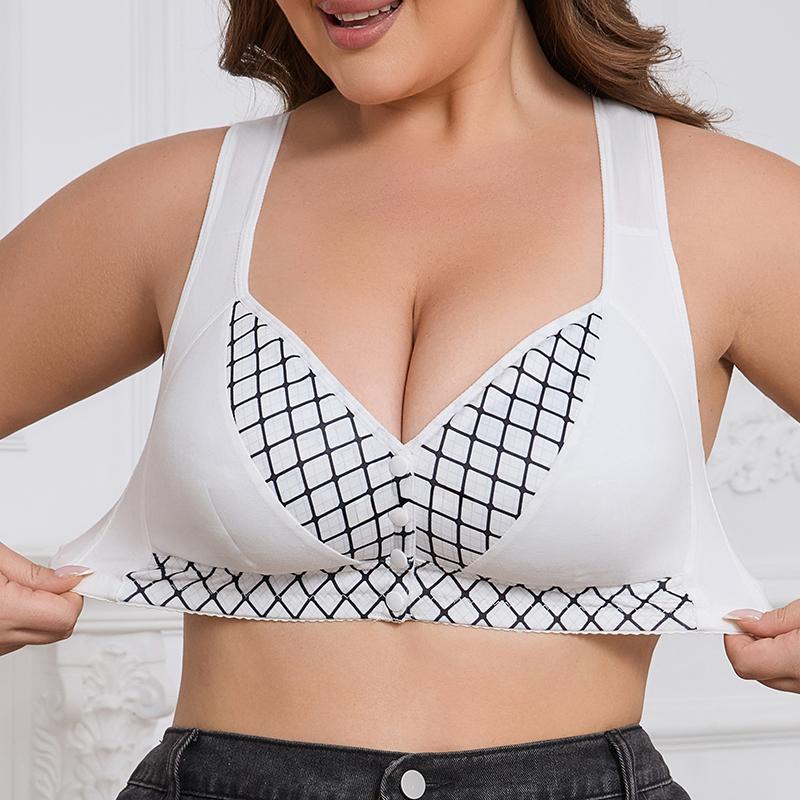CINOON Women's Sexy Camisole Bra Front Closure Wire-Free Push Up Bra Beautiful Back Comfortable Breathable Bra