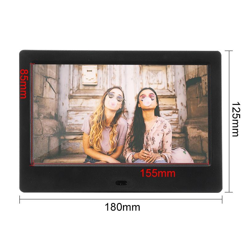 7 İnç Ekran LED Aydınlatmalı HD Dijital Fotoğraf Çerçevesi + Uzaktan Kumanda Tam Fonksiyonlu Elektronik Albüm Resim Müzik Film