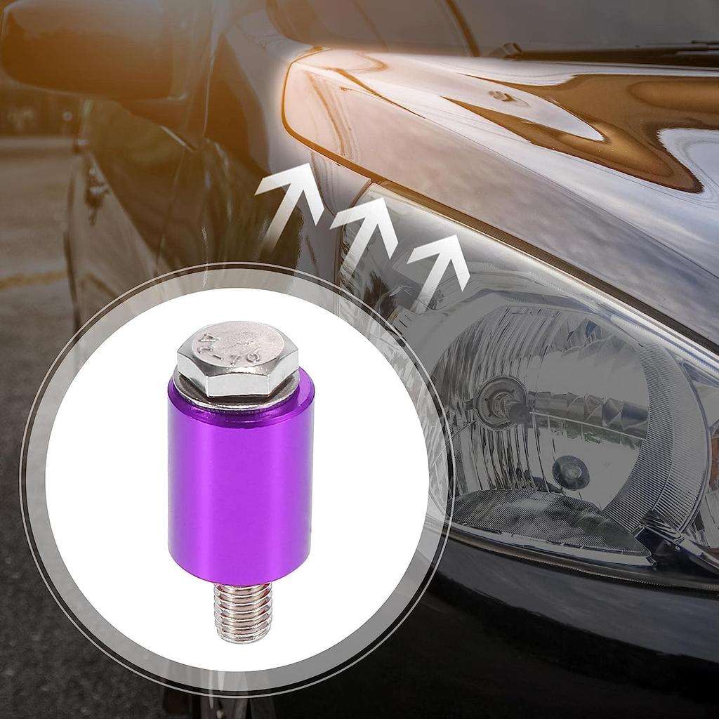4 Pcs Car Engine Motor Hood Vent Spacer Riser Hood Vent Spacer Riser Kit Aluminum Alloy 8mm Purple