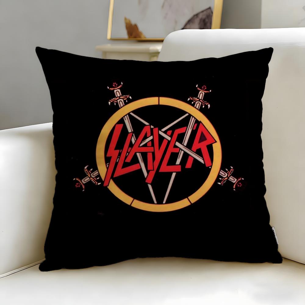 classic band Slayer Cushion Cover Soft & Easy-Wash Pillow Case – Versatile for Couch, Bed, Travel and Office