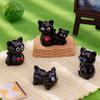 Cute Cartoon Resin Black Cat Figurine Mini Animal Ornaments Car Mounted Kids Children Toy Crafts Gift Desktop Home Decoration