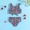 Exclusive Reversible Floral Print Bikini Set for Girls