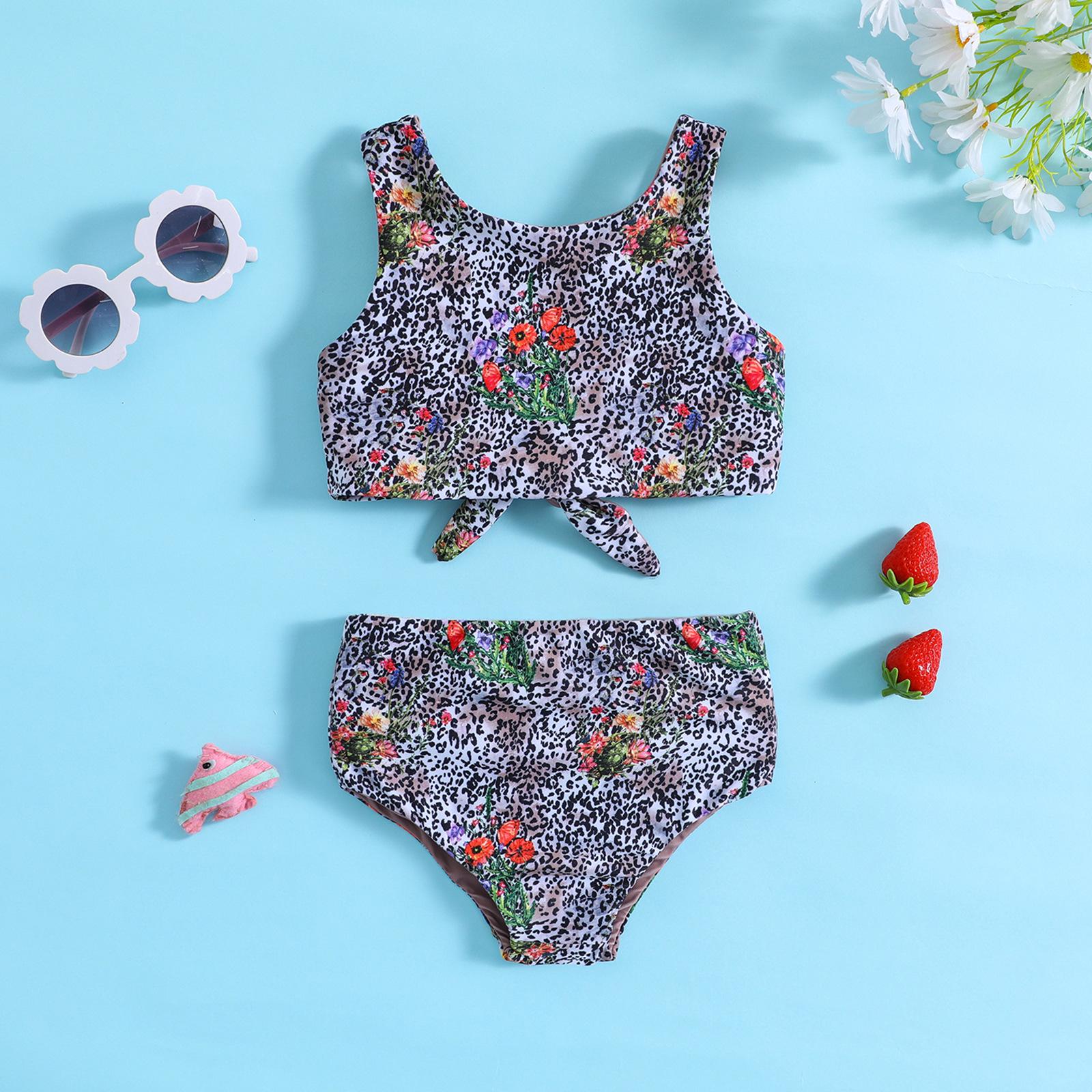 

Exclusive Reversible Floral Print Bikini Set for Girls Size 90