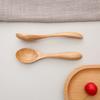Set mit 4 Holzlöffeln mit halbkreisförmigen Griffen für den Heimgebrauch, Kaffeelöffel und Dessertlöffel, 12,2 cm x 2,8 cm (HM122TMQ*4)