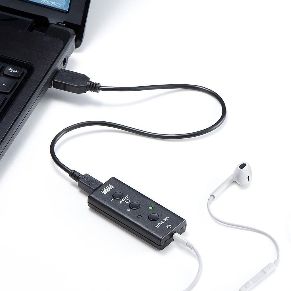 Sanwa Supply USB Audio Conversion Adapter (for 4-pole Headset) MM-ADUSB4