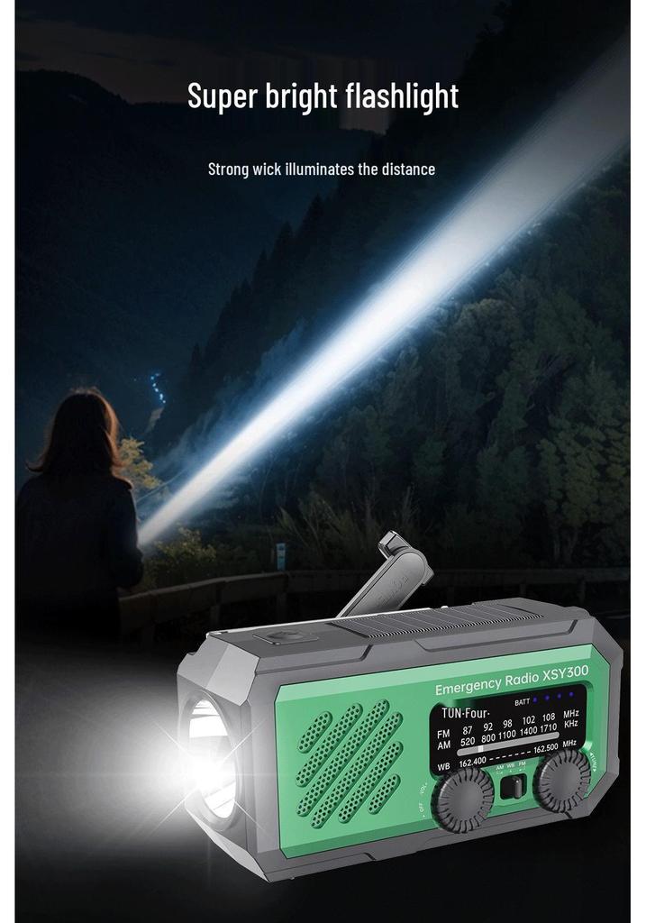 New Cross-Border Multifunctional Outdoor Emergency Flashlight Radio