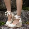 Fashion Wedge Sandals for Women Summer  Closed Toe Ankle Strap Slingback Sandals Woman Comfort Lace Up Casual Sandalias