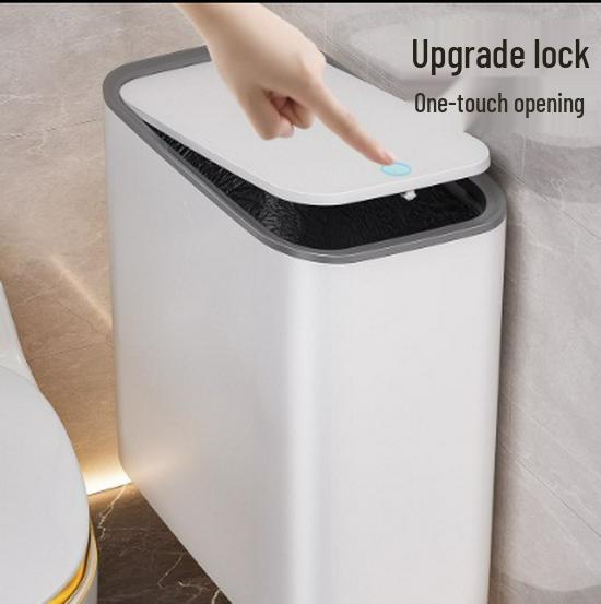 2024 Wall-Mounted Trash Can with Lid for Narrow Spaces - Perfect for Bathroom, Kitchen, or Living Room