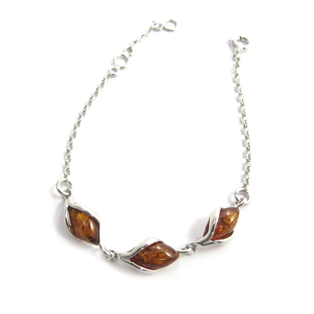 Les Trésors De Lily [N2279] - Silver Bracelet 'Inspiration' Amber Cognac (rhodium-plated) - 8 Mm