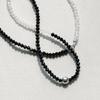 92.5 Silver Silver Ball Onyx Natural Stone Rondelle Silver Necklace
