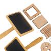Knitting Measure Tool Set Wool Blending Board Carding Brush Set Wooden Yarn Ruler Density Ruler Angle Meter Brush Chain Set