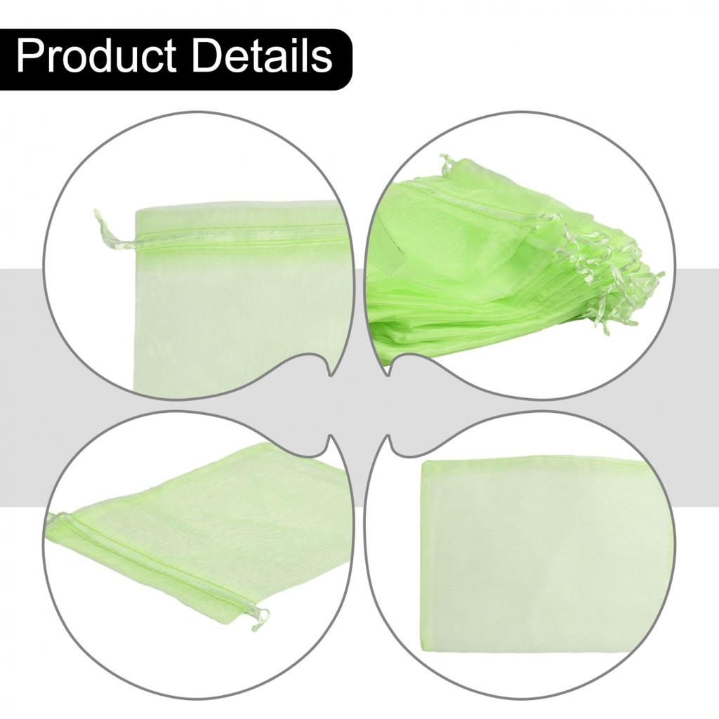 Green Fruit Protect Mesh Bag with Rope for Tomatoes Grapes and More