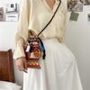 Art Tassel Bag 2025 Summer New Shoulder Messenger Bag Small Fish Drawstring Contrasting Color Mobile Phone Bag Tide