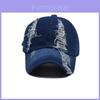 Fashionable Unisex Distressed Denim Baseball Cap Adjustable Sun Hat