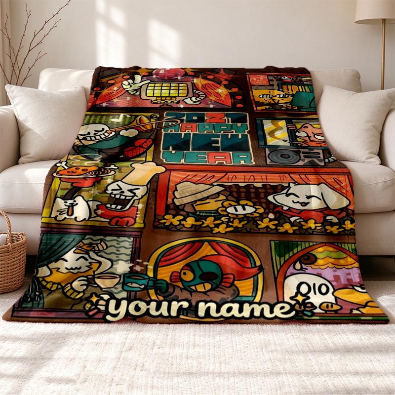 Undertale Customizable name outdoor blanket soft cozy and warm Multi-purpose office blanket outdoor camping and travel blanket all