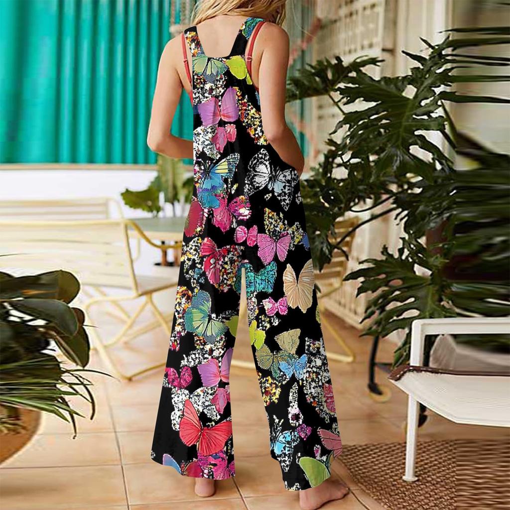 Salopette casual da donna Tute Cinghie regolabili Senza maniche Pagliaccetti estivi carini e comodi con tasca