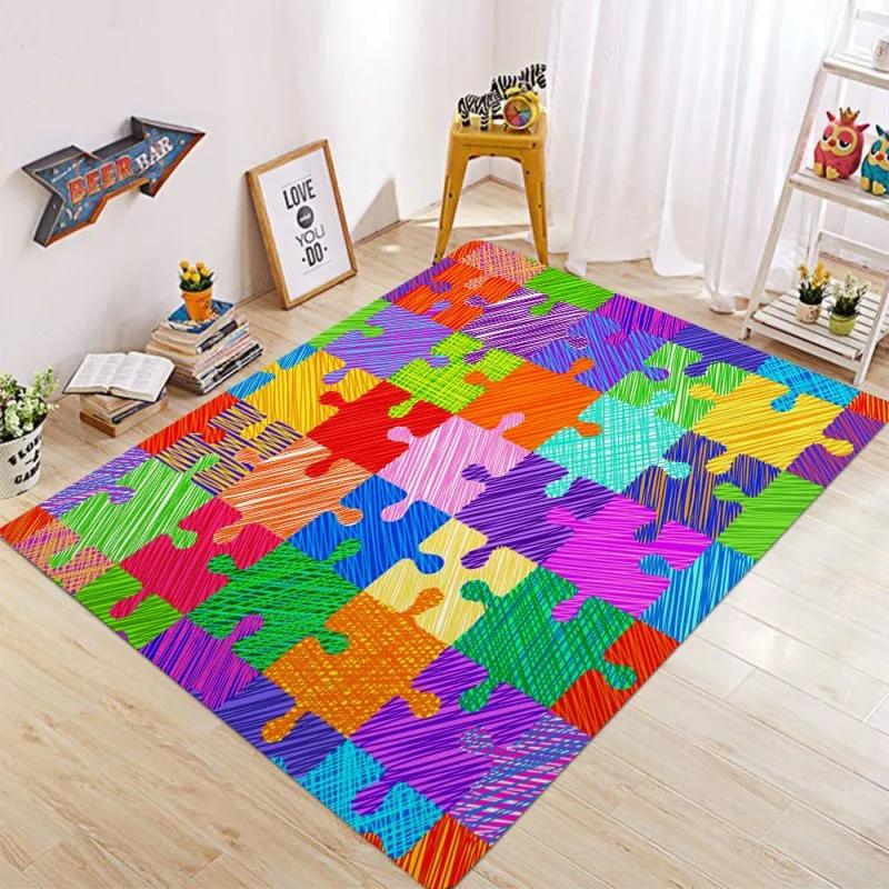 

Пазлы Коврики для детской комнаты Моющиеся ковры для дома Спальни Гостиной Коврик Кухня Прихожая Дверной коврик Нескользящие ковры 40x60cm16x24in