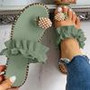 Fashion Women Slipper Pineapple Pearl Flat Toe Bohemian Summer Beach Sandals Ladies Shoes plus size