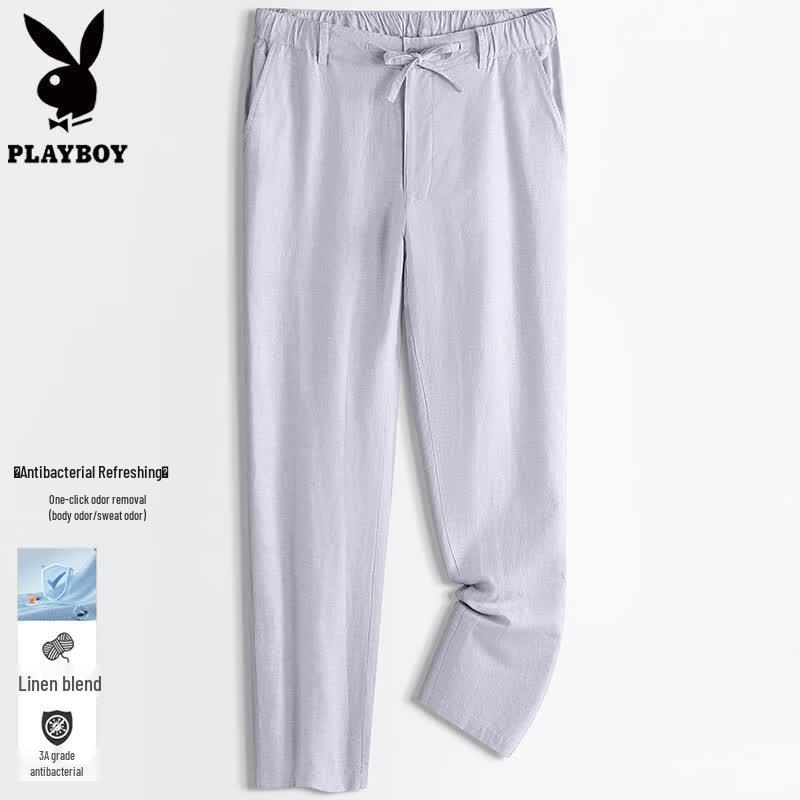 PLAYBOY Men s Linen Blend Casual Pants 3XL
