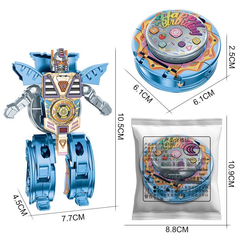 Creative Food Burger Fidget Spinner: Transforming Robot Toy for Kids