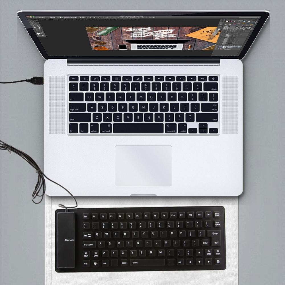 85 Keys Foldable Keyboard Portable Wired USB Mute Silicone Folding Keyboard for Laptop/Computer