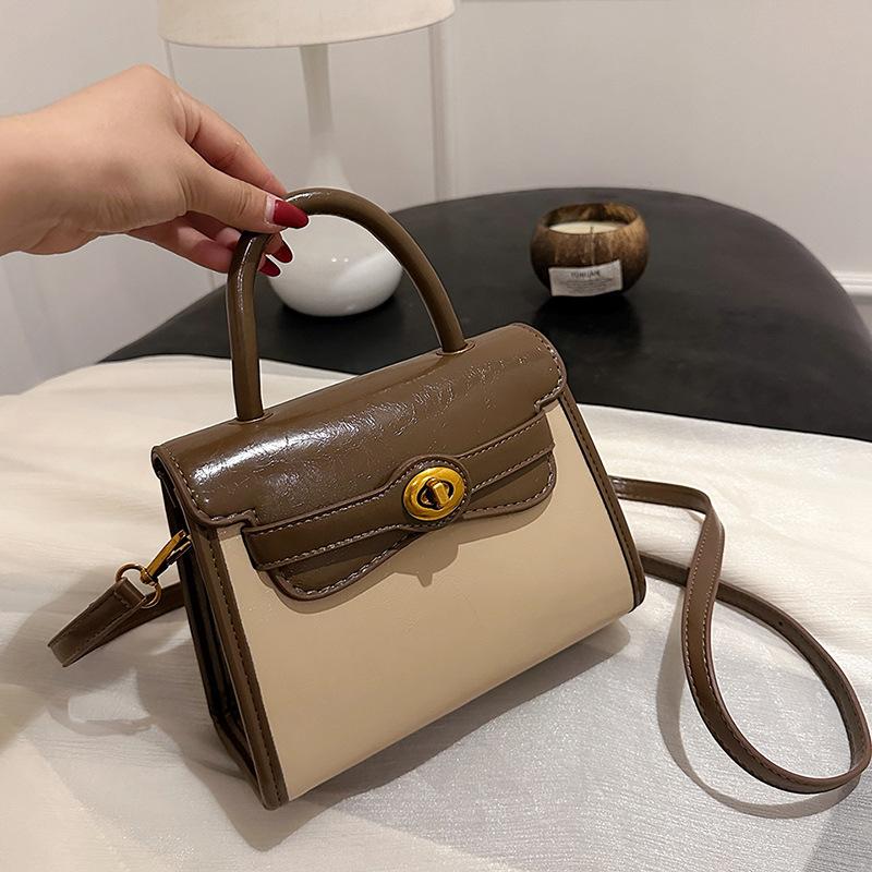 

2025 bag retro new messenger Kelly bag portable high-end texture niche fashion mother women s bag 21*9.5*16