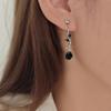 Elegant High-End Women's Retro Silver Fairy Jewelry Set: Black Knight Rose Earrings, Bracelet & Necklace